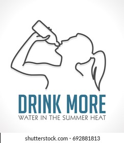 Logo - Drink more water in summer heat