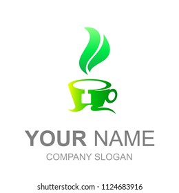 logo drink tea with attractive and simple look, logo ready to use