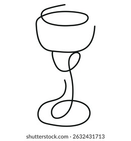 logo of a drinking glass in the shape of a tulip glass for various drinks drawn with several lines in line art style