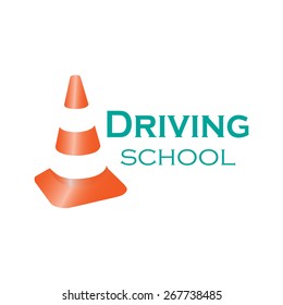 Logo driving school. Colorful vector