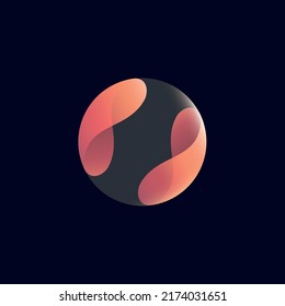 logo. drop or ball. transparency and gradient. flat icon.