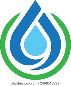 logo drop, logotype, geometric, abstract, colors, logo, feature, eco, bio, drop, round, symbol