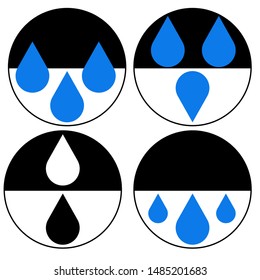 Logo drops in a circle or drops in a half-closed eye.