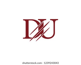 the logo of the DU letter with the style of scratching the incision