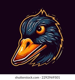 A logo of an duck head, designed in esports illustration style - Vector