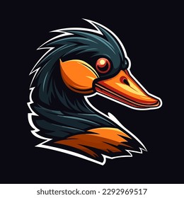 A logo of an duck head, designed in esports illustration style - Vector
