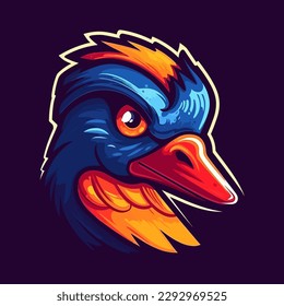 A logo of an duck head, designed in esports illustration style - Vector