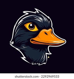 A logo of an duck head, designed in esports illustration style - Vector