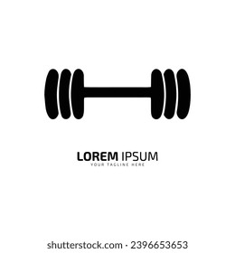 A logo of dumbbell vector icon design silhouette gym, fitness concept