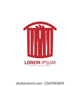 A logo of dustbin vector silhouette icon design template isolated bin