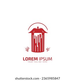 A logo of dustbin vector silhouette icon design isolated