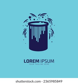 Ein Logo auf einem Mülleimer, Vektorsilhouette-Symbol-Design-Vorlage einzeln Zeichen