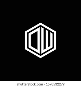 Logo DW Polygon geometric letter logo design vector. Hexagon logo concept for business