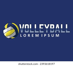 A logo with dynamic typography illustrations, creating the impression of skill and technique in the game of volleyball