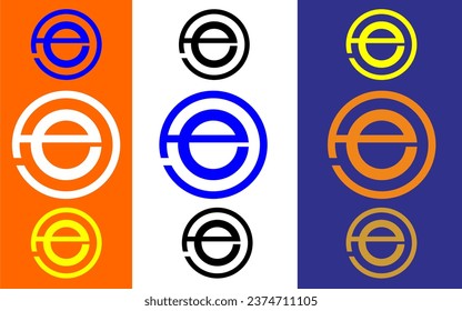 logo e circle modern colorful abstract icon vector template