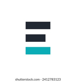 Logo von E- und F-Großbuchstaben mit 3 Zeilen 