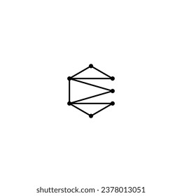 Logo e initial e design vektor illustration digital technology modern information Technology Artificial Intelligence (AI) technology development science and technology