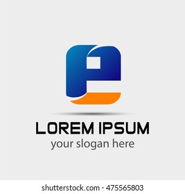 Logo E Letter company vector design template
