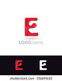 Logo E. Letter in the form of Throat. Tongue.Medical logo.Vector.ENT.