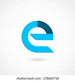 Logo "e" letter. Isolated on white background. Vector illustration, eps 10.