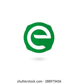 Logo e letter. Isolated on white background. Vector illustration, eps 10.