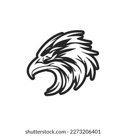 A logo of an eagle in both black and white colors.