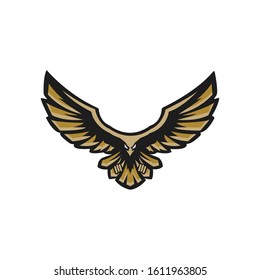 the logo of an eagle flying in the sky