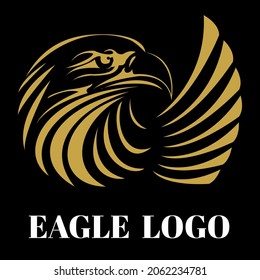 
logo eagle hawk bird gold black background.eps