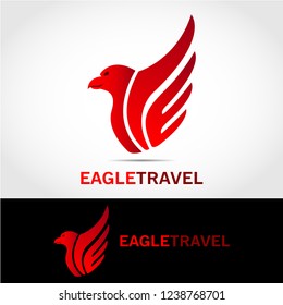 Logo of an eagle. This logo is made for use by companies engaged in the travel business or can also be used as application logos.