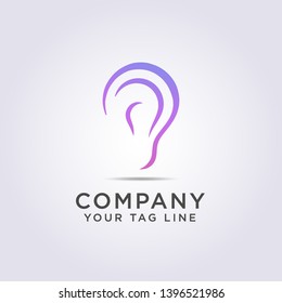 logo ear shape template with a modern style for your business and company.