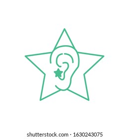 logo ear star vecctor design