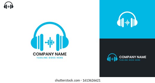 Logo Earphone - All elements on this template are editable with vector software.