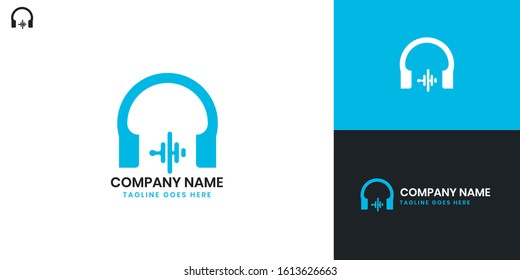 Logo Earphone - All elements on this template are editable with vector software.