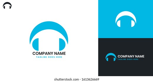 Logo Earphone - All elements on this template are editable with vector software.