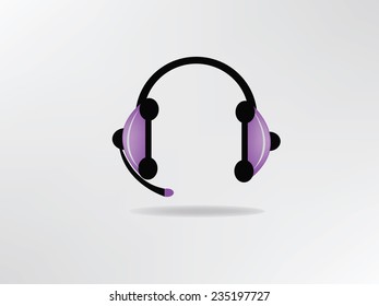 logo Earphone icon violet