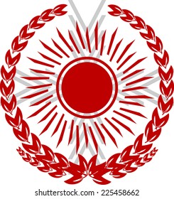 logo with ears,  cross and sun