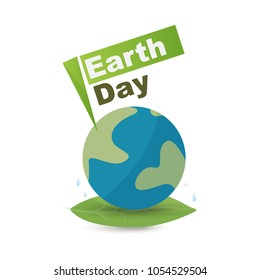 Logo Earth Day Save My Life Design On White Background