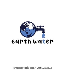 Logotipo Tierra Agua Con Diseño Simple Para Medicina Y Salud