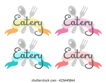 Logo eatery set. Vector. Simple colorful design. 
