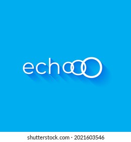 Logo of an Echo vector icon Text logo, Simple and clean, flat design, Suitable for communication company or service