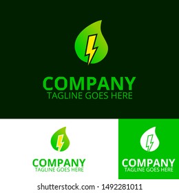 logo eco energy, proffesional green leaf logo