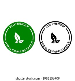 Logo Eco Friendly green Vector Illustration.