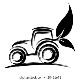 Logo of eco friendly tractor.