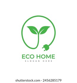 logo eco home simple template design