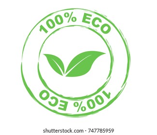 logo eco with leaf green vector 