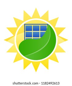 logo ecological solar energy vector illustration vector illustration isolated on white background
