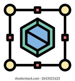 ícone do editor de logotipo ilustração de estilo de linha plana representando a criação da marca e a personalização gráfica, adequado para ferramentas de design, projetos de marca e plataformas de criação de conteúdo digital