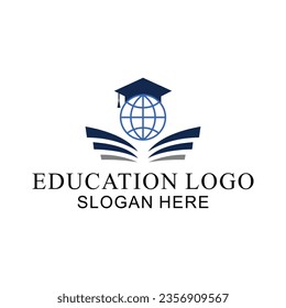 logo with education concept, book vector and student success