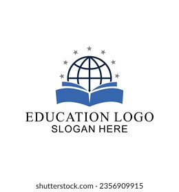 logo with education concept, book vector and student success