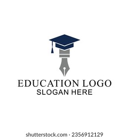 logo with education concept, book vector and student success